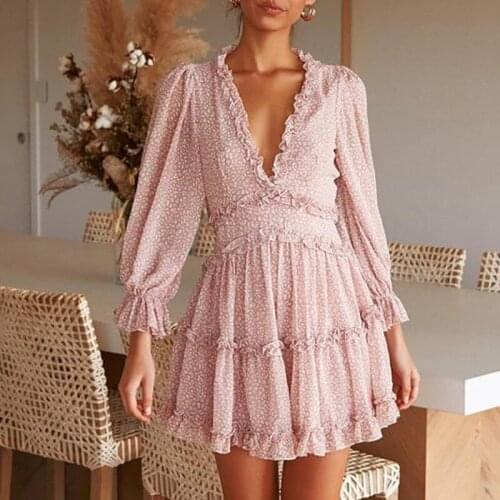 Casual Woman Beach Dress Boho Summer Long Sleeve Short Dress High Waist Streetwear Loose Sexy Ladies Print Dresses Vestidos 2021