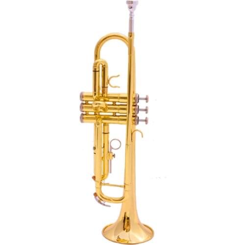 Professional Musical Instrument Bb Tune Trumpet Brass Plated With Case Free Shipping