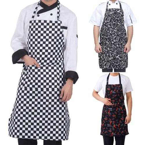 Adjustable Half-length Adult Apron Striped Hotel Restaurant Chef Waiter Apron Kitchen Cook Apron With 2 Pockets