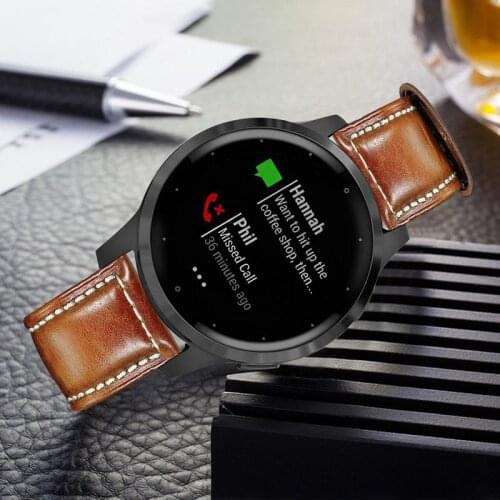 Italy Genuine Oil Leather Watchband for Garmin Vivoactive 4 45mm Quick Release Watch Band Vintage Strap Steel Buckle Wristband