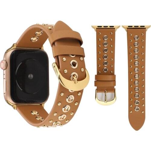 Punk Belt Strap For Apple Watch Bands 3 2 38mm 42mm Leather bracelet For Iwatch Band series 5 4 40mm 44mm Watchband Accessories