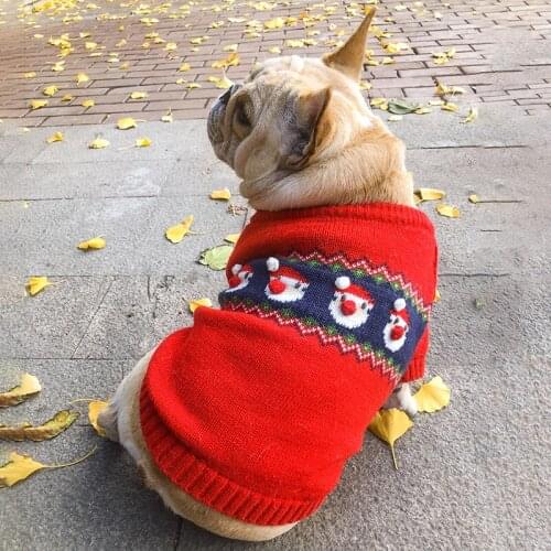 Christmas Dog Sweater Autumn Winter Dog Clothes Poodle Schnauzer Pug French Bulldog Clothing Corgi Costume Xmas Pet Coat Outfit