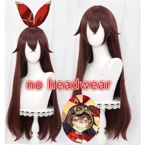 Amber Game Genshin Impact Heat Resistant Synthetic Long Brown Hair Halloween Party Wig+ Free Wig Cap