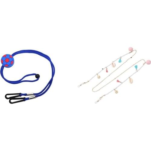 Glasses Rope Glasses Chain Dark Blue & Shell Tassel Beads Gold Link Mask Hanging Rope Eyeglasses Chains Lanyard