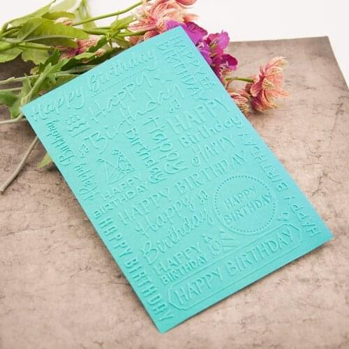 HOT plastic happy birthday craft card making paper card album wedding decoration clip Embossing folders