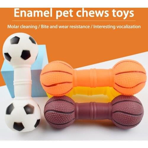 Pet Dog Chew Toys Colorful Basketball Football Shape Toothbrush Cleaning Teeth Durable Molar Pet Dog Products