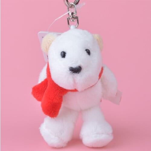 1 PcsRed Scarf Bear Plush Pendant Toy, Kids Doll Keychain / Keyholder Gift Free Shipping