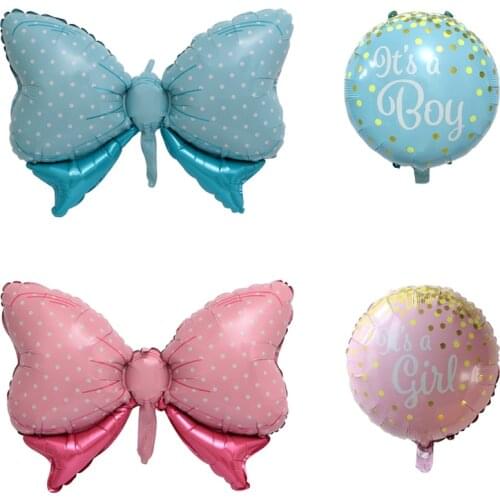 1pc Boy Girl Bow Foil Balloons children Happy Birthday Party Decoration Baby Shower Home Party Gifts kids toy helium Balloon