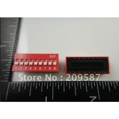 10pcs 9P 9 Position DIP Switch 2.54mm Pitch 2 Row 18 Pin DIP Switch