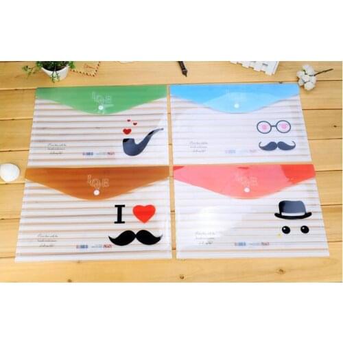 12pcs/lot NEW Vintage moustache series Multifunction A4 bag file holder documents file bag wholesale