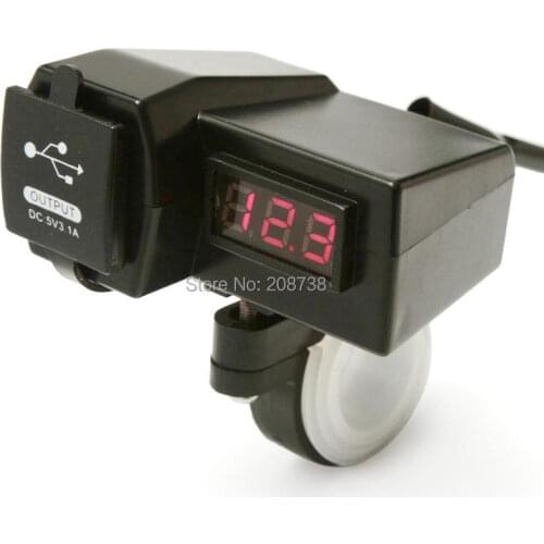 12V 3.1A Waterproof Voltage Voltmeter USB Power Charger Socket For Motorcycle ATV Scooter