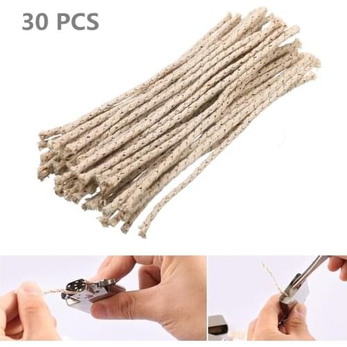 30pcs/Bag Copper Wire Cotton Core Wicks Kerosene Oil Lighter Accessories Replacement For Zippo Zorro Petrol Lighter Fire Starter