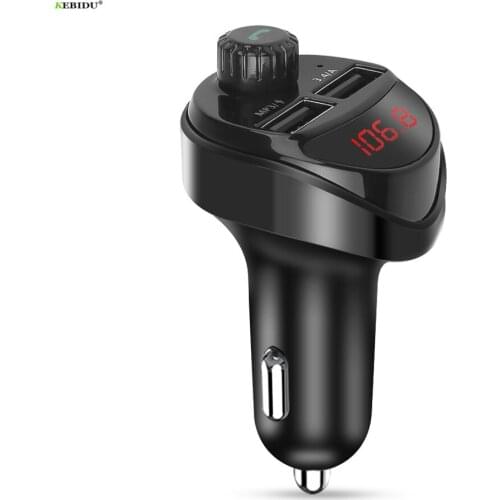 Kebidu Car Charger FM Transmitter Bluetooth Car Audio MP3 Player TF Card Car Kit 3.4A Dual USB Car Phone Charger For phone