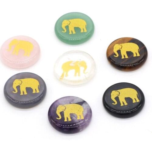 Natural Gemstone Beads Exquisite Flat Round Crystal Agates Amethysts Stone Bead Charms Accessories No Hole for Jewelry Making