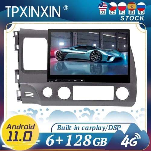 Carplay For Honda CIVIC 2006 2007 2008-2011 Android11 Car Radio Player GPS Navigation Head Unit Multimedia Stereo WIFI DSP BT