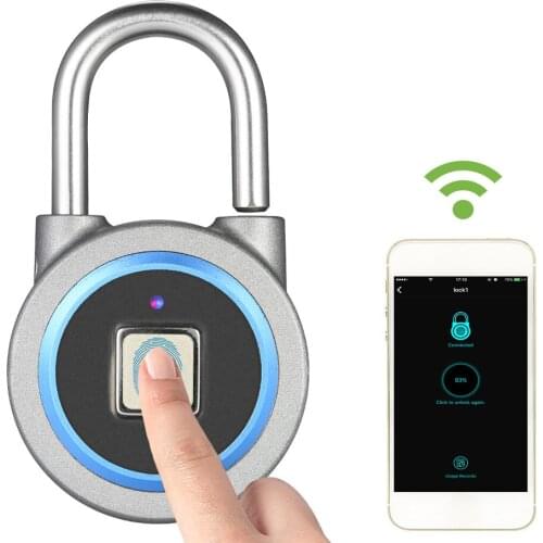 Tuya Smart Fingerprint Lock Bluetooth Fingerprint Padlock Door Lock IP65 Waterproof Keyless USB Rechargeable House Locks