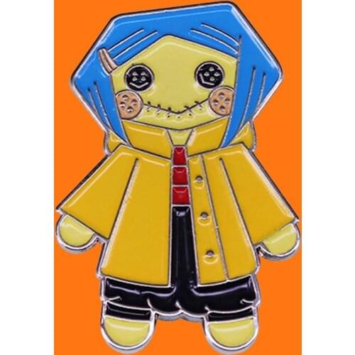 Coraline Doll Enamel Pins Collect Beautiful Girl Metal Cartoon Brooch Backpack Lapel Badges Men Women Fashion Jewelry Gifts