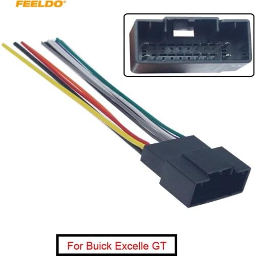 FEELDO 1Pc Car Stereo Audio Wiring Harness Adapter Transfer Line For Buick Excelle GT 2018 CD/DVD Radio Wire Cable #MX6131