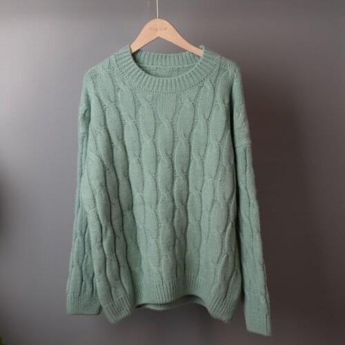 Cashmere Loose Sweater Thicken Warm Pullover for Spring O-neck Full Sleeve Knitted Jumper Women Clothes 2021 Korean Fashion
