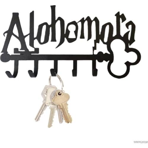 Halloween Creative Metal Key Holder wih 5 Hooks Iron Art Wall Mounted Adhesive Black Hanger Organizer Hat Towel Rack wholesales