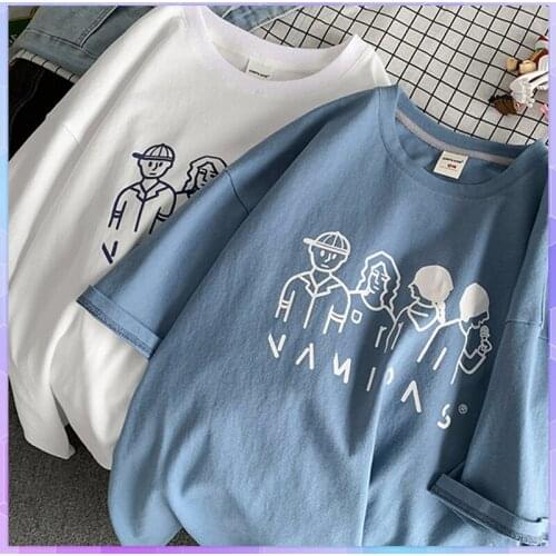 Summer Short Sleeve T-Shirt Women Tee Shirt White Cotton Tshirt Femme loose Basic Casual O-neck Half-Sleeved Student Top 2021