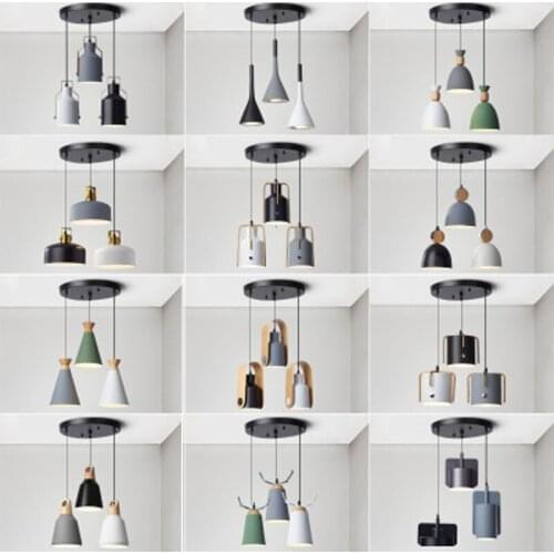 Nordic restaurant three-head chandelier modern minimalist creative personality restaurant balcony bar three-head lighting lamps