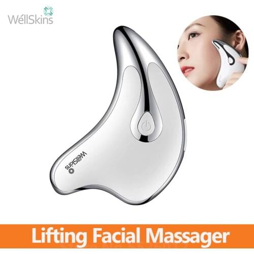 WellSkins Micro Current Lifting Facial Massager Rechargeable Tighten Face Contour Curve Electric Massage Beauty Tool