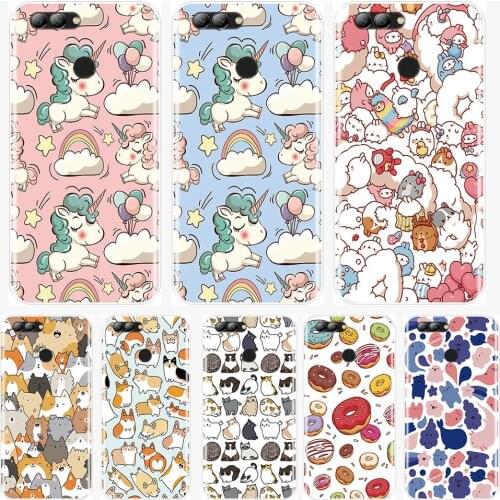 Cute Unicorn Phone Case For Huawei Nova Smart Lite 2017 Soft TPU Silicone Case For Huawei Nova 2i 3 3I 3E 2 Lite Plus Back Cover