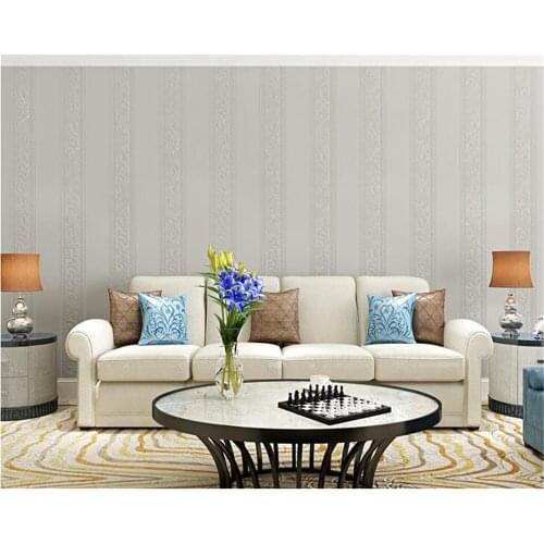 Beibehang Fashion simple striped nonwoven fabric 3d wallpaper bedroom living room clothing store hotel pink blue wall paper