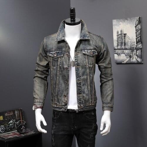 Men Autumn Embroidery Denim Jacket Male Fashion Punk Style Vintage Jeans Jacket Streetwear Plus Size 4XL High Quality Clothing