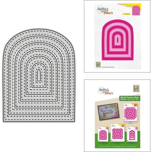 2021 New Nesting Double Stitched Dome Tags Metal Cutting Dies for DIY Scrapbooking Decor and Card Making Paper Craft Embossing