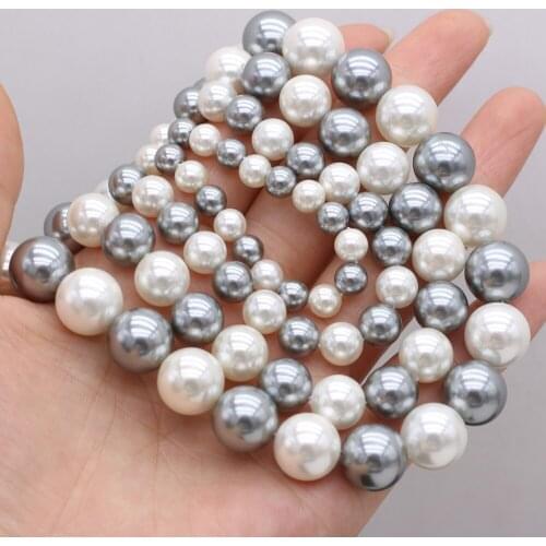 New Style Section Shell Bead Mix-Color Round Loose Beads Charms For Jewelry Making DIY Necklace Bracelet Earrings Ring Accessory