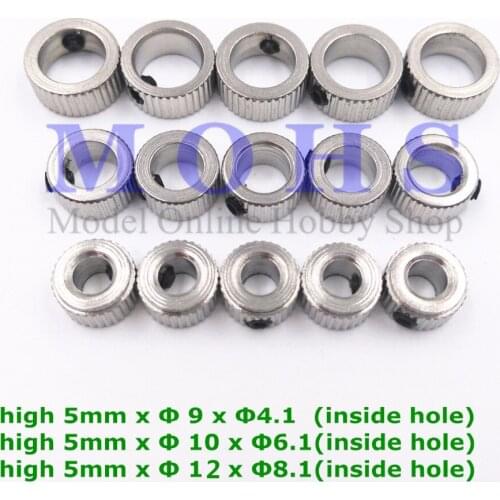 10/20pcst high quality 4.1 6.1 8.1mm knurling landing gear wheel stop set collar wheel stopper rc landing gear wheel stoper