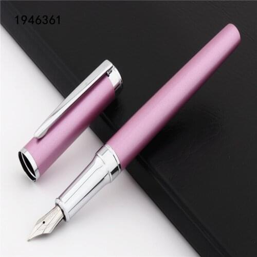 Luxury quality 05 Mei red Colour Metal School student office Medium Nib Fountain Pen New