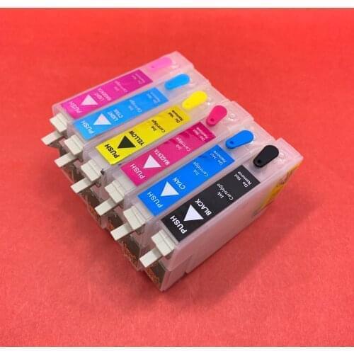 YOTAT Refillable T0791 Ink Cartridge T0791-6 for Epson Stylus Photo PX660 P50 PX650 PX700W PX710W PX720WD PX730WD PX810FW