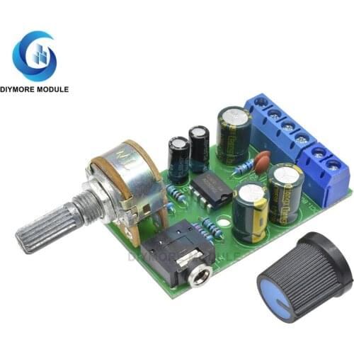 TDA2822M Audio Amplifier Board 2.0 Channel DC 1.8-12V 0.1W-5W Stereo Audio AMP with Volume Control for Speakers