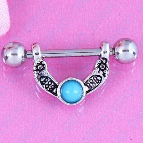 Semicircle Nipple ring body piercing jewelry Nickel-free 316L surgical steel pair DIRUO