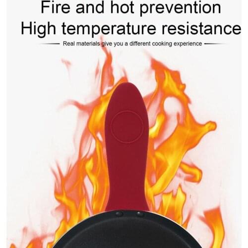 Non-Slip Silicone Handle Holder Cookware Parts Potholder Sleeve Cast Parts Cover Pan Skillet Iron Grip Pot Heat-resistant H J0I6