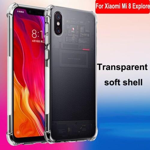 Luxury Shockproof Clear Soft Case For Xiaomi Mi 8 Explore Phone Cases Silicone Back Cover For Mi 8 Explore Mi8Explore Shell