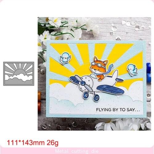 Sunshine Background Frame Metal Cutting Dies Scrapbooking Craft Mold Cut Die Stencil Handmade Paper Card Make Template New