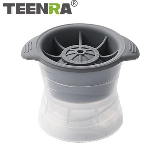 TEENRA 6cm Big Size Silicone Ice Hockey Mould Round Ball Ice Cube Sphere Whisky Ice Hockey Maker Box DIY Bar Party Kitchen Tools