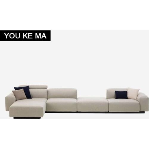 Italian minimalist leather sofa living room modern light luxury concubine combination creative first layer cowhide art sofa