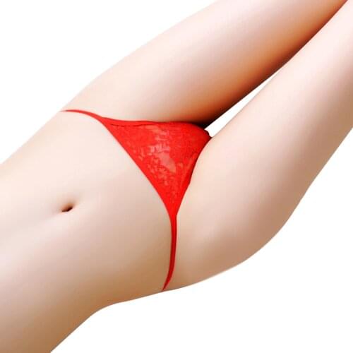 Womens Sexy Lingerie Low Waist Thongs Floral Print Lace G-String Ladies Lace Panties Erotic Underwear See Through Thong Fashion