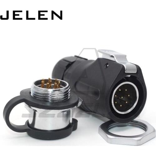 XHE20, IP67 Waterproof Connector 8pin For Industry Electric Circular Connector Male Plug Panel Mount Female Socket AC/DC