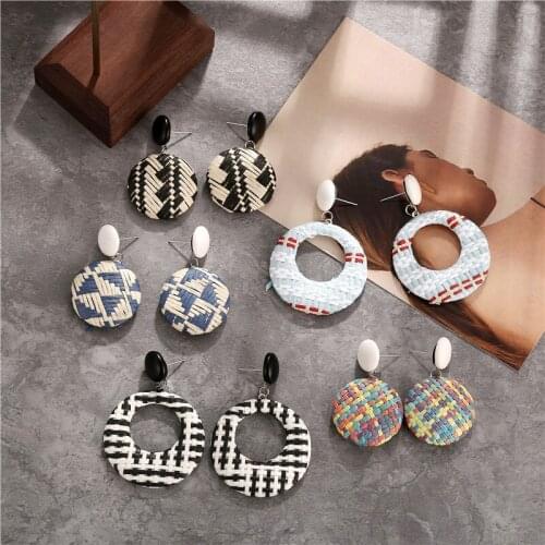 2021 New Fashion Bohemian Ethnic Style Earrings For Women Elegant Braided Irregular Shape Earrings Ladies Trendy Party Jewelry