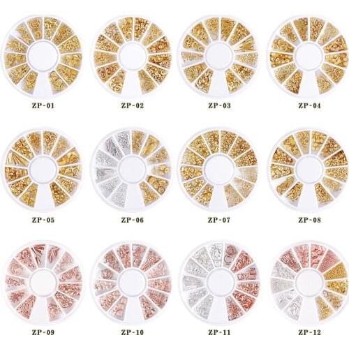 1wheel Gold Champagne Rivet For Nail Rhinestones Alloy Hollow Star Moom Leaf Conch 5.8*5.8CM Wheel Decorations Nail Accessories