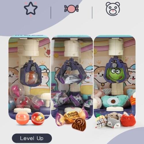 1Set Interactive Claw Machine Stimulation ABS Electronic Candy Prize Dispenser Musical Prize Claw Game for Kids Pink Red