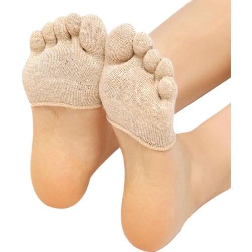 1 Pair/Lot Women Yoga Socks Women Invisible Yo-ga Socks Slip Toe Socks Half Grip Heel Five Finger Non Cotton Yoga Sock