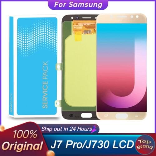 100% Original 5.5" SUPER AMOLED Display For SAMSUNG Galaxy J7 Pro 2017 J730 J730F LCD Digitizer Assembly Replacement Repair Part