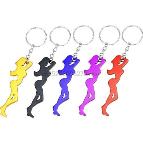 1200PCS Creative Multi Function Sexy Girl Shaped 2 in 1 Aluminum Alloy Beer Bottle Opener Key Ornaments